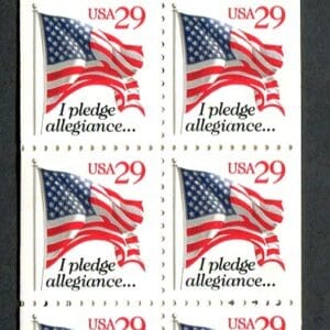 Alternative view of Scott# 2594 BK198 PLEDGE of ALLEGIANCE INTACT RED NUMERAL BOOKLET(10)