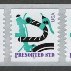 Scott# 3228 GREEN BICYCLE MNH S/A SMALL DATE PRESORT PNC7 P#221