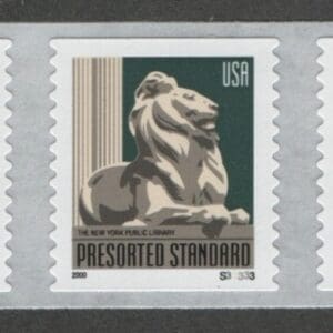 Scott# 3447 "NEW YORK PUBLIC LIBRARY" MNH S/A PNC5, PLATE# S33333