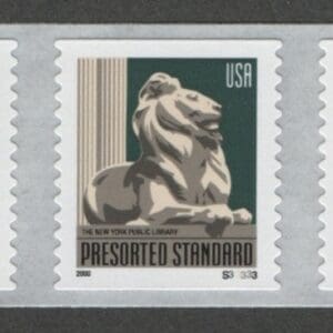 Scott# 3447 "NEW YORK PUBLIC LIBRARY" MNH S/A PNC7, PLATE# S33333