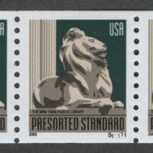 Scott# 3769 "LION STATUE" 2003 MNH PNC5, P# S11111, NICELY CENTERED