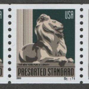 Scott# 3769 "LION STATUE" 2003 MNH PNC7, P# S11111, NICELY CENTERED