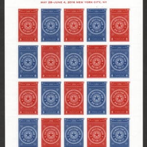 Scott# 5010-11 "2016 WORLD STAMP SHOW" FULL SHEET (20) MNH