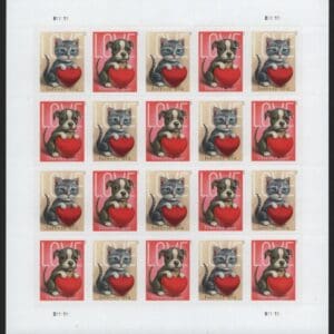 Scott# 5745-46 "LOVE PUPPY & KITTEN" MNH FULL SHEET (20)