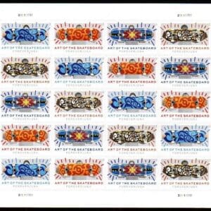Scott# 5763-66 "ART of the SKATEBOARD" MNH FULL SHEET (20)