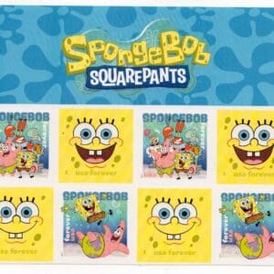 Scott# 6025-28 "SPONGEBOB" MNH BLOCK (8) WITH FULL TOP HEADER
