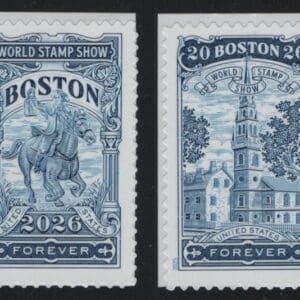 Scott# 6029-30 "BOSTON 2026 WORLD STAMP SHOW" MNH SINGLES SET (2)