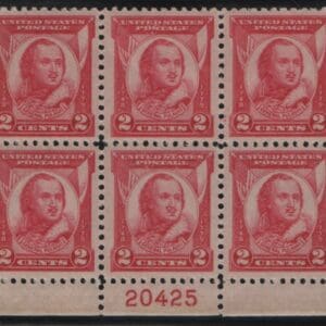 Scott# 690 "GENERAL CASIMIR PULASKI" MINT PLATE BLOCK(6) P# 20425