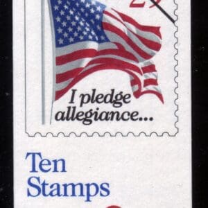 Scott# 2594 BK198 PLEDGE of ALLEGIANCE INTACT RED NUMERAL BOOKLET(10)