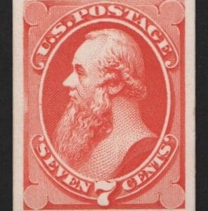 Scott# 160P4 "STANTON" PLATE PROOF ON CARD, VERY NICELY CENTERED