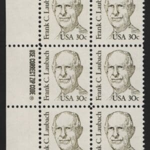 Scott# 1864 "FRANK C LAUBACH - EDUCATOR" ZIP BLOCK (6) MNH
