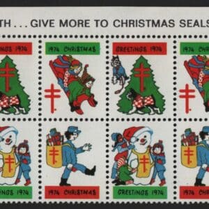 1974 AMERICAN LUNG ASSOCIATION SEALS STRIP (20) PRISTINE OG