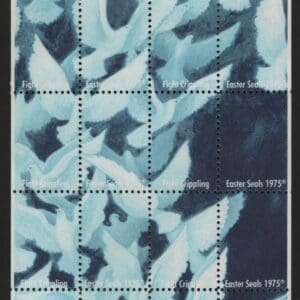 1975 EASTER SEALS "DOVES" SHEET (20) PRISTINE ORIGINAL GUM
