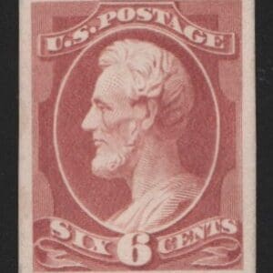 Scott# 208P4 "LINCOLN" PLATE PROOF ON CARD, VERY NICELY CENTERED
