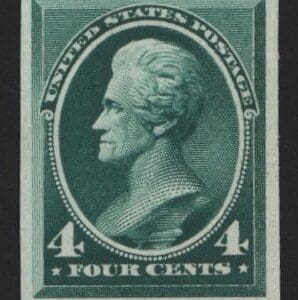 Scott# 211P4 "JACKSON" PLATE PROOF ON CARD, VERY NICELY CENTERED