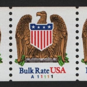 Scott# 2602 "EAGLE/SHIELD" PNC5, PLATE# A11111, NICELY CENTERED