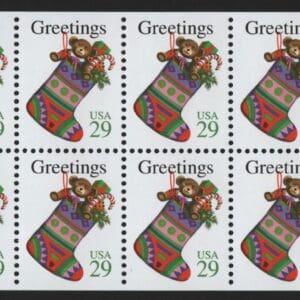 Scott# 2872a "CHRISTMAS STOCKING" MNH UNFOLDED BOOKLET PANE (20)