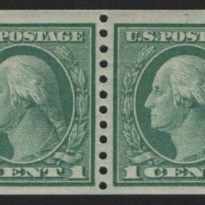 Scott# 452 "WASHINGTON" MNH PAIR, VERTICAL PERF 10 ROTARY COIL, SLWMK