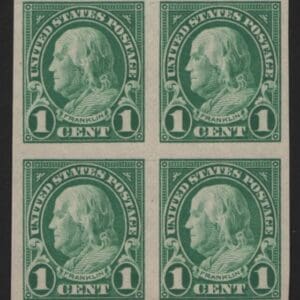 Scott# 575 "FRANKLIN" MNH IMPERFORATE BLOCK (4) NICELY CENTERED