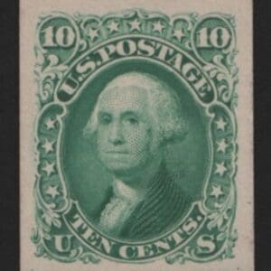 Scott# 68P4 "WASHINGTON" PLATE PROOF ON CARD, NICELY CENTERED