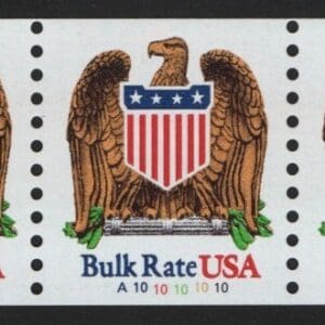 Scott# 2602 EAGLE/SHIELD PNC5, PLATE#A1010101010, NICELY CENTERED