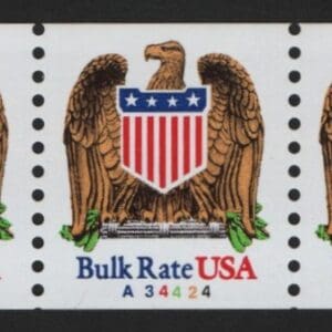 Scott# 2602 "EAGLE/SHIELD" PNC5, PLATE# A34424, NICELY CENTERED