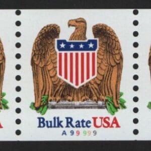 Scott# 2602 "EAGLE/SHIELD" PNC5, PLATE# A99999, NICELY CENTERED