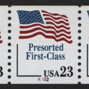 Scott# 2605 "US FLAG" PRESORTED PNC5 PLATE# A122, NICELY CENTERED