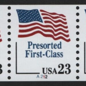 Scott# 2605 "US FLAG" PRESORTED PNC7 PLATE# A212, NICELY CENTERED