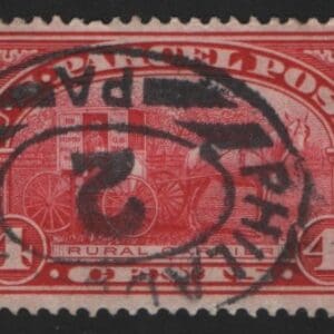 Scott# Q4 "PARCEL POST - RURAL CARRIER" USED, PHILLY DOUBLE OVAL