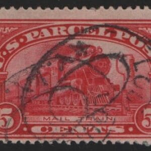 Scott# Q5 "PARCEL POST - MAIL TRAIN" USED, DOUBLE OVAL CANCEL