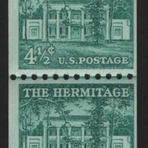 Scott# 1059 "THE HERMITAGE" MINT COIL LINE PAIR