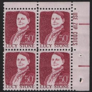 Scott# 1293 "LUCY STONE - SUFFRAGETTE" ZIP BLOCK (4) MNH