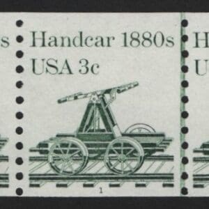 Scott# 1898 "HANDCAR" MNH PNC3, PLATE #1 WITH LINE PAIR