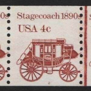 Scott# 1898A "STAGECOACH" MNH PNC3, PLATE #2, NICELY CENTERED