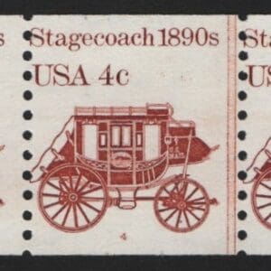 Scott# 1898A "STAGECOACH" MNH PNC3, PLATE #4, NICELY CENTERED