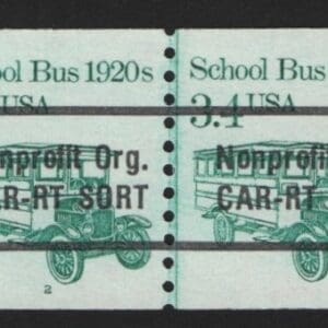 Scott# 2123a "SCHOOL BUS" MNH PRECANCEL LINE PAIR, PLATE #2