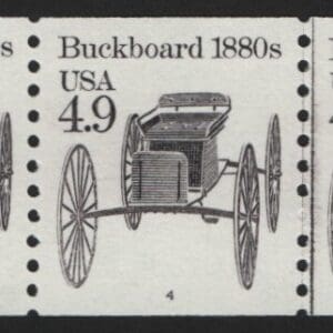 Scott# 2124 "BUCKBOARD" MNH PNC3 PLATE# 4, NICELY CENTERED