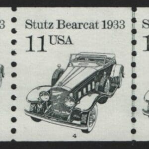Scott# 2131 "STUTZ BEARCAT" MNH PNC3, PLATE#4 WITH CLP