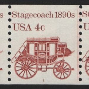 Scott# 2228A "STAGECOACH" MNH PNC3, PLATE # 1, OVERALL TAGGED