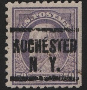 Scott# 440 FRANKLIN USED PERF 10, WITH A ROCHESTER, NY PRECANCEL