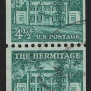Scott# 1059 "THE HERMITAGE" USED COIL PAIR, DOUBLE OVAL CANCEL