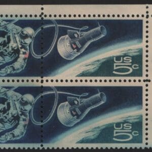 Scott# 1331-32 "SPACE ACCOMPLISHMENTS" ZIP BLOCK EFO COLOR SHIFT