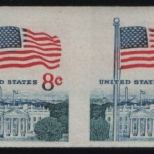 Scott# 1338gh "FLAG & WHITE HOUSE" MNH IMPERF EFO STRIP (4) SEE *