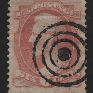 Scott# 148 "LINCOLN" NATIONAL BANKNOTE, BULLSEYE CANCEL