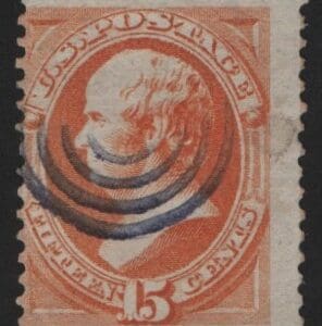 Scott# 152 "DANIEL WEBSTER" USED NAT'L BANK NOTE, BULLSEYE CANCEL