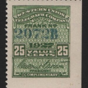Scott# 16T72 "WESTERN UNION TELEGRAPH" MNH