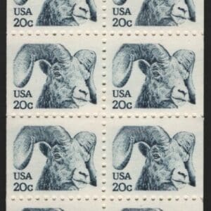 Scott# 1949 BK142 "BIGHORN SHEEP" MNH BOOKLET (20) PLATE# 9