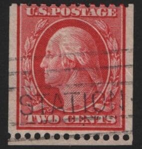 Scott# 349 "WASHINGTON" USED PERF 12 COIL, DOUBLE LINE WATERMARK
