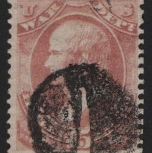 Scott# O90 WAR DEPT "WEBSTER" USED, CORK CANCEL,NICELY CENTERED